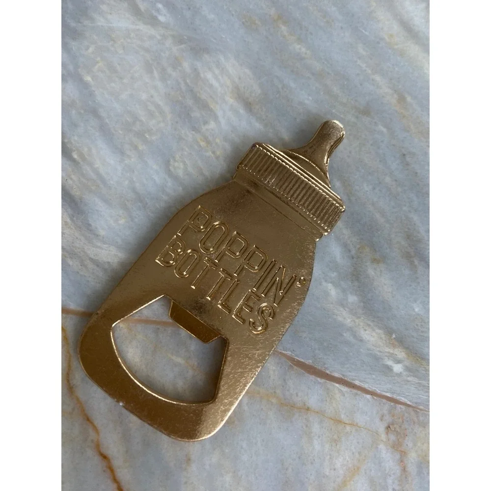 Gold Baby Bottle Opener‎ Poppin Bottles Novelty Metal Bar Tool Accessory